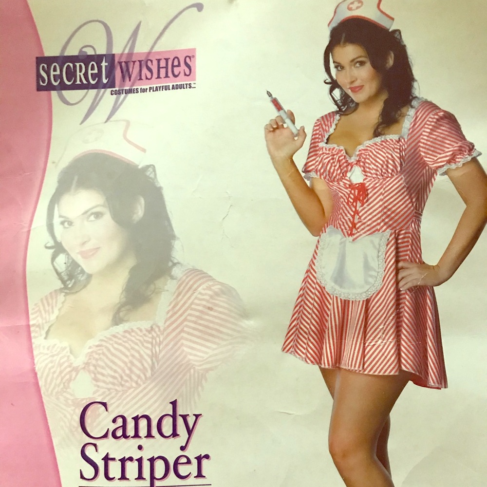 ADULT CANDY STRIPPER  COSTUME